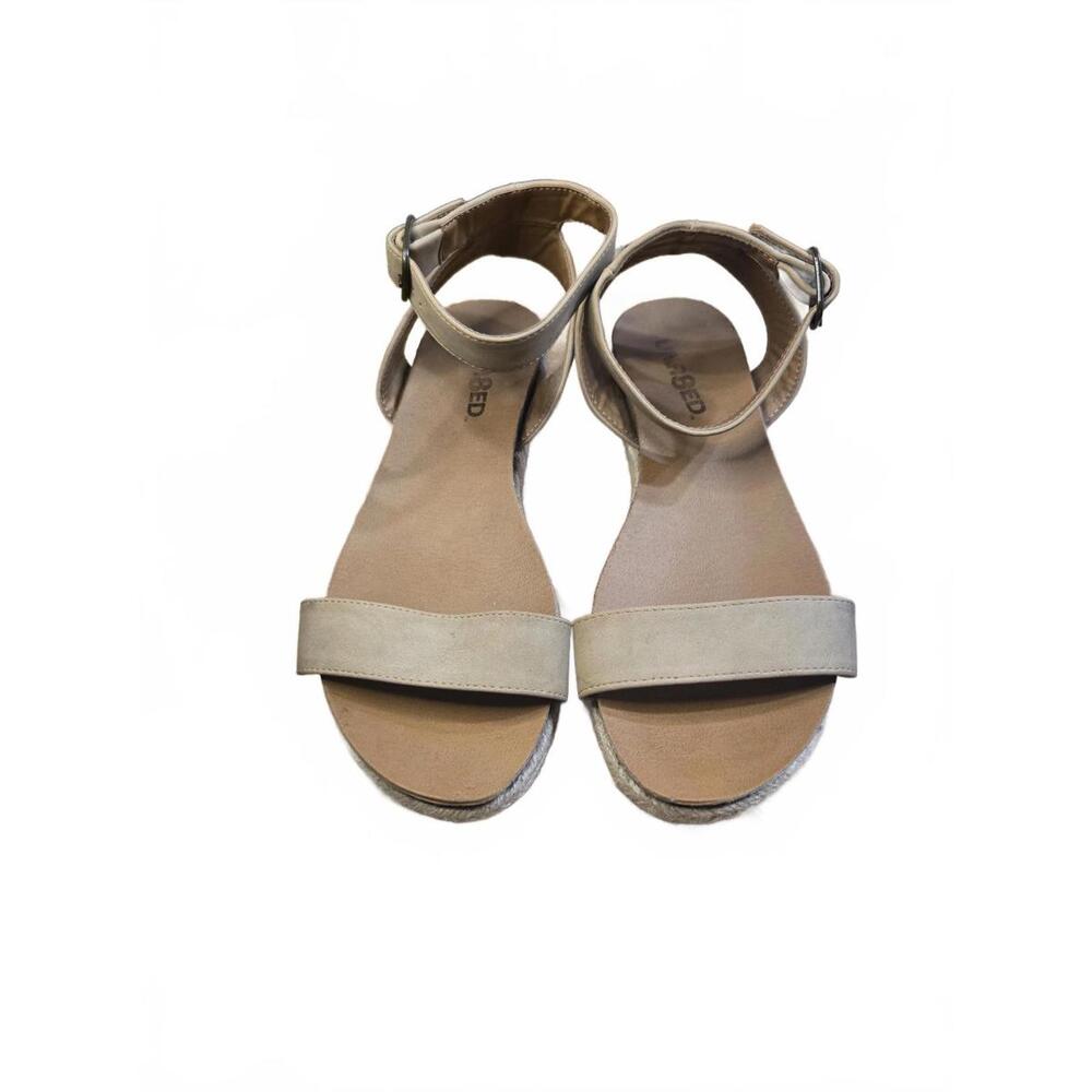 Unr8ed Beige Ankle Strap Flat Sandals for Women
